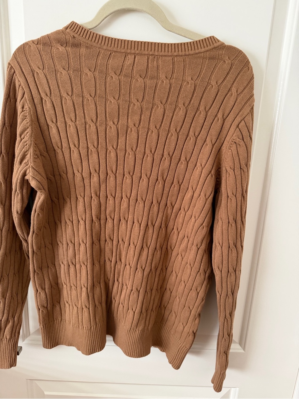 Style & Co. Cable Knit Crewneck Sweater in Warm Brown - Picture 2 of 7